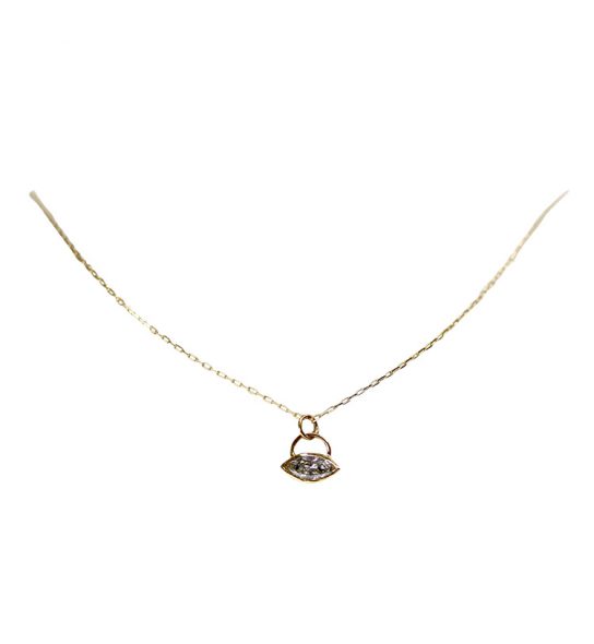 Small little Collier in Yellow Gold 18k with a Marquise Cut diamond