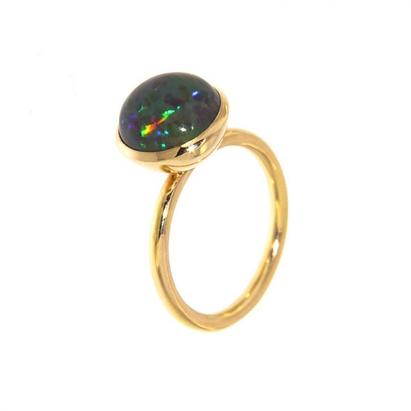 Handmade Ring with opal stone and gold